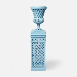 Vases | Vases & Planters<Mrs. Alice Adelaide Blue Lattice Urn & Pedestal