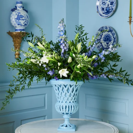 Vases | Vases & Planters<Mrs. Alice Adelaide Blue Lattice Urn
