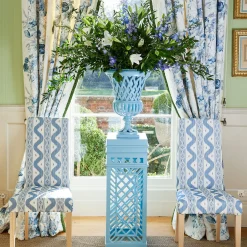 Vases | Vases & Planters<Mrs. Alice Adelaide Blue Lattice Urn & Pedestal