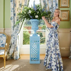 Vases | Vases & Planters<Mrs. Alice Adelaide Blue Lattice Urn