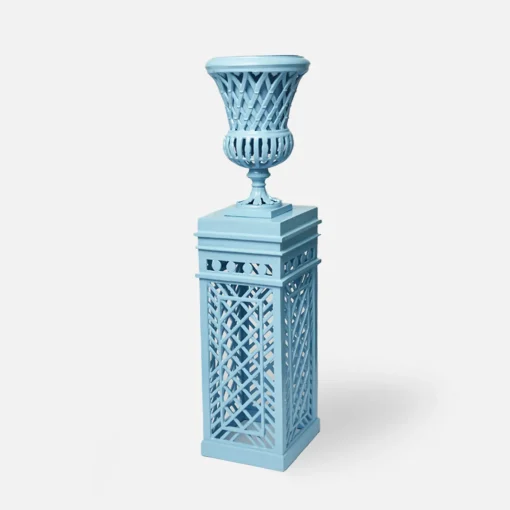 Vases | Vases & Planters<Mrs. Alice Adelaide Blue Lattice Urn & Pedestal