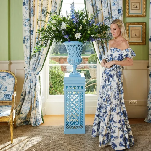 Vases | Vases & Planters<Mrs. Alice Adelaide Blue Lattice Urn