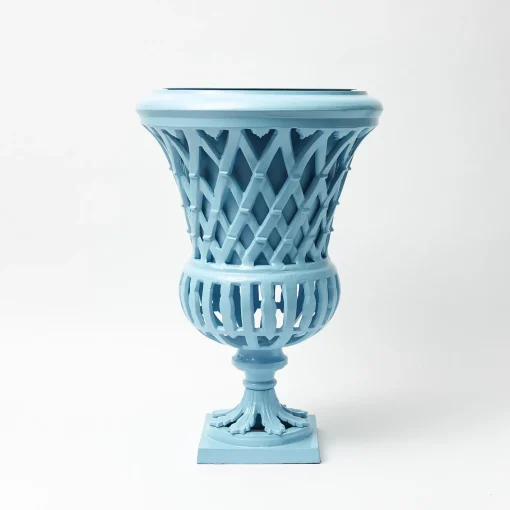 Vases | Vases & Planters<Mrs. Alice Adelaide Blue Lattice Urn & Pedestal