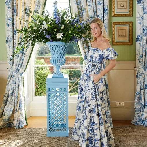 Vases | Vases & Planters<Mrs. Alice Adelaide Blue Lattice Urn