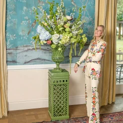 Vases | Vases & Planters<Mrs. Alice Adelaide Green Lattice Urn & Pedestal