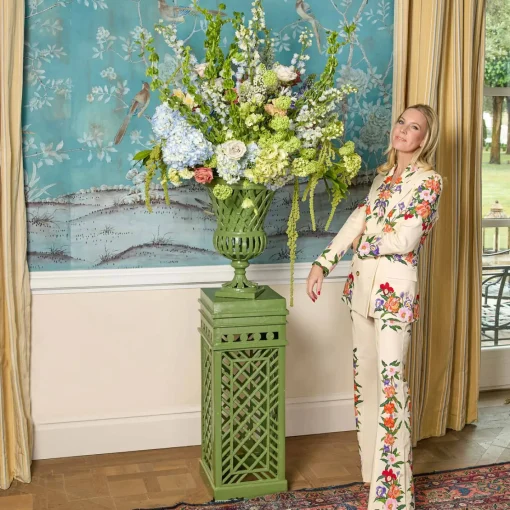Vases | Vases & Planters<Mrs. Alice Adelaide Green Lattice Urn & Pedestal