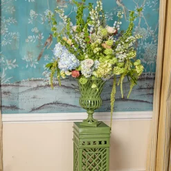 Vases | Vases & Planters<Mrs. Alice Adelaide Green Lattice Urn & Pedestal
