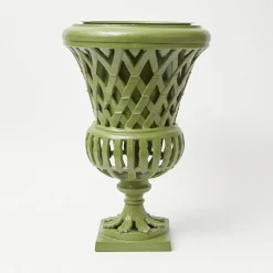Vases | Vases & Planters<Mrs. Alice Adelaide Green Lattice Urn & Pedestal