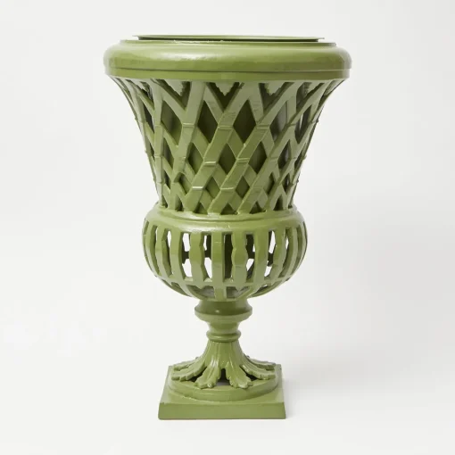Vases | Vases & Planters<Mrs. Alice Adelaide Green Lattice Urn & Pedestal
