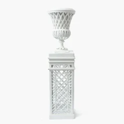Vases | Vases & Planters<Mrs. Alice Adelaide White Lattice Urn & Pedestal