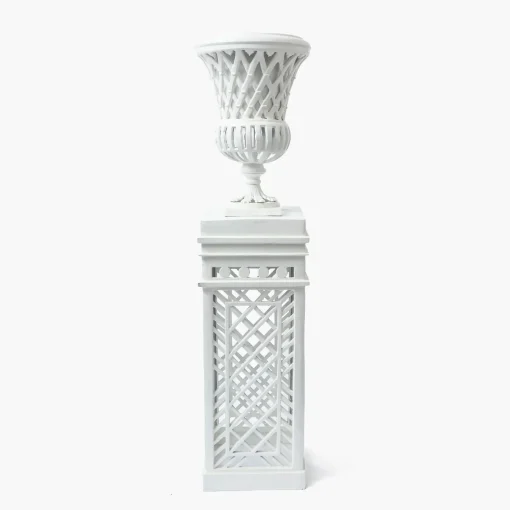 Vases | Vases & Planters<Mrs. Alice Adelaide White Lattice Urn & Pedestal
