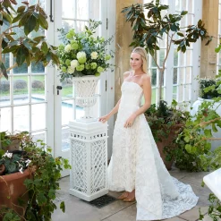 Vases | Vases & Planters<Mrs. Alice Adelaide White Lattice Urn & Pedestal