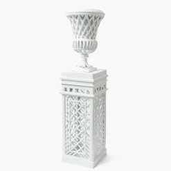 Vases | Vases & Planters<Mrs. Alice Adelaide White Lattice Urn & Pedestal
