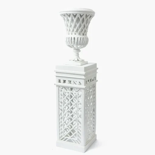 Vases | Vases & Planters<Mrs. Alice Adelaide White Lattice Urn & Pedestal