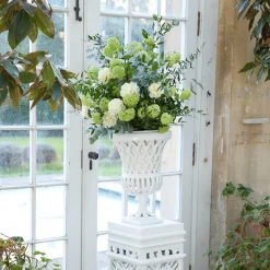 Vases | Vases & Planters<Mrs. Alice Adelaide White Lattice Urn & Pedestal