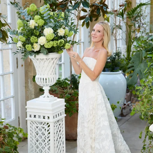 Vases | Vases & Planters<Mrs. Alice Adelaide White Lattice Urn & Pedestal