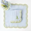 Napkins | Mrs. Alice Monogram<Mrs. Alice Alathea Blue & Green Linen Napkins (Set of 4)