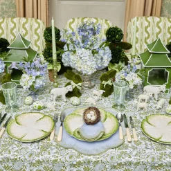 Placemats<Mrs. Alice Alathea Blue & Green Linen Placemats (Set of 4)
