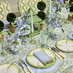 Napkins | Mrs. Alice Monogram<Mrs. Alice Alathea Blue & Green Linen Napkins (Set of 4)