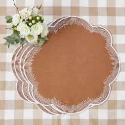 Placemats<Mrs. Alice Alathea Caramel Linen Placemats (Set of 4)