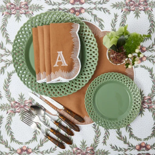 Placemats<Mrs. Alice Alathea Caramel Linen Placemats (Set of 4)