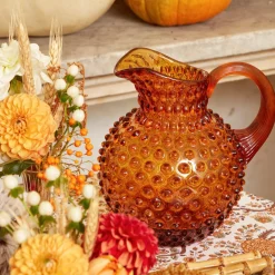 Jugs<Mrs. Alice Amber Hobnail Jug