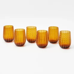 Glasses<Mrs. Alice Amber Speckle Water Glasses (Set of 6)