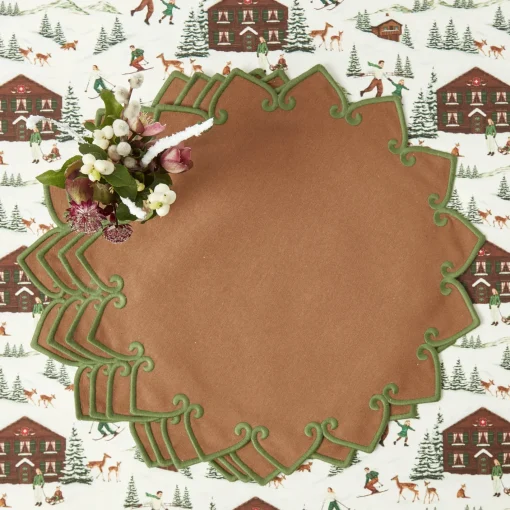 Placemats | Under £100<Mrs. Alice Angelina Chestnut & Green Placemats (Set of 4)