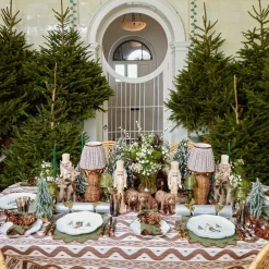 Table Linen Sets | Mrs. Alice Monogram<Mrs. Alice Angelina Forest Green & Brown Placemats & Napkins (Set of 4)