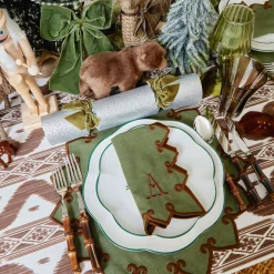 Table Linen Sets | Mrs. Alice Monogram<Mrs. Alice Angelina Forest Green & Brown Placemats & Napkins (Set of 4)