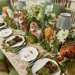Table Linen Sets | Mrs. Alice Monogram<Mrs. Alice Angelina Forest Green & Brown Placemats & Napkins (Set of 4)