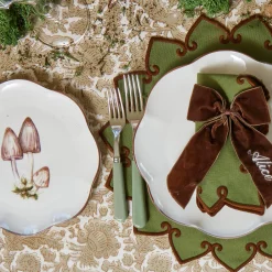 Table Linen Sets | Mrs. Alice Monogram<Mrs. Alice Angelina Forest Green & Brown Placemats & Napkins (Set of 4)