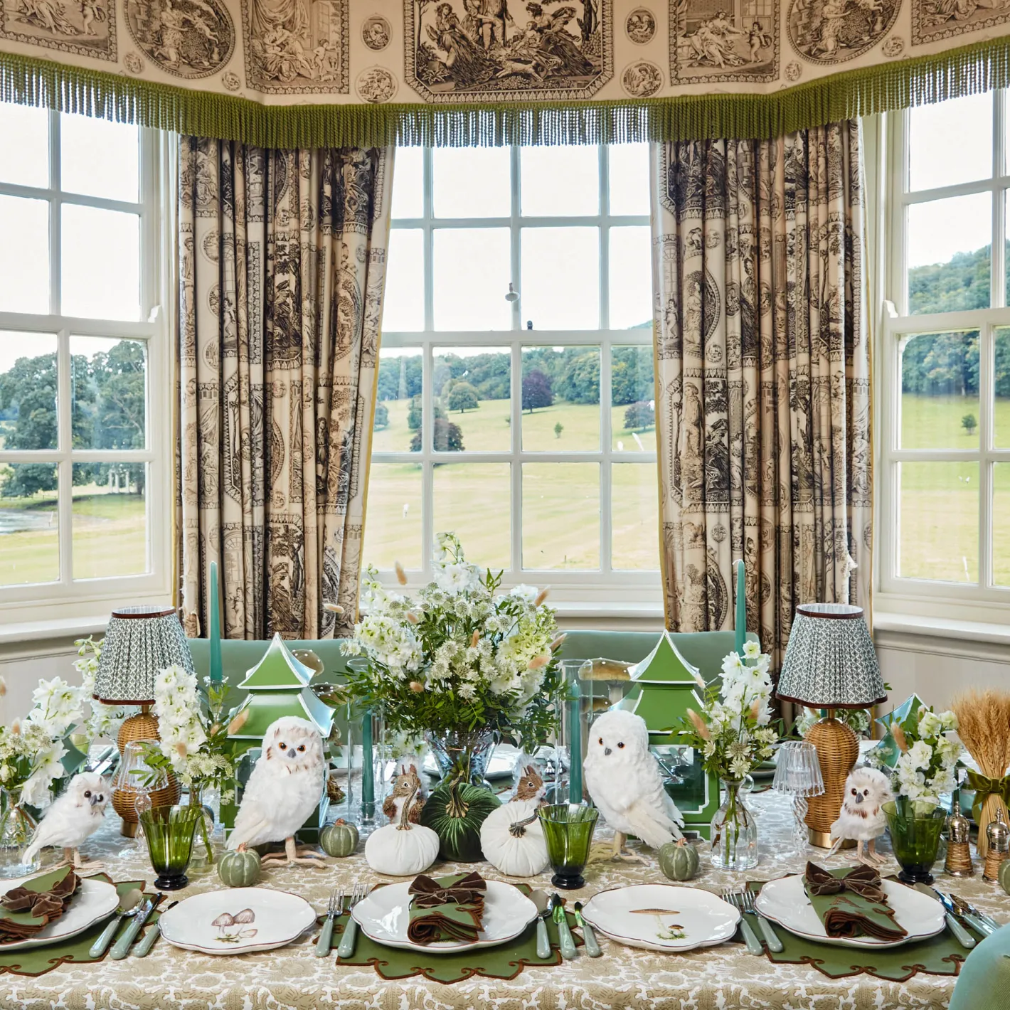 Table Linen Sets | Mrs. Alice Monogram<Mrs. Alice Angelina Forest Green & Brown Placemats & Napkins (Set of 4)