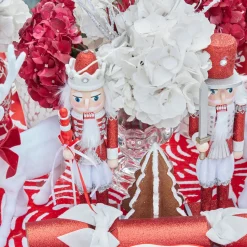 Christmas Decorations<Mrs. Alice Assorted Red Glitter Nutcracker Trio