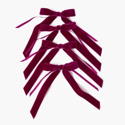 Napkin Rings & Bows<Mrs. Alice Aubergine Velvet Bow (Set of 4) - 20cm