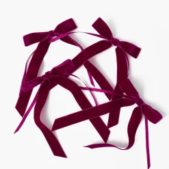 Napkin Rings & Bows<Mrs. Alice Aubergine Velvet Bow (Set of 4) - 20cm