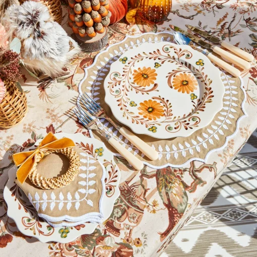 Crockery Sets<Mrs. Alice Autumn Flowers Dinner & Starter Plates (Set of 8)