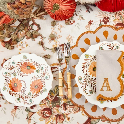 Starter Plates | Crockery Sets<Mrs. Alice Autumn Flowers Starter Plates (Set of 4)