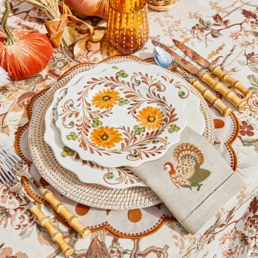 Starter Plates | Crockery Sets<Mrs. Alice Autumn Flowers Starter Plates (Set of 4)