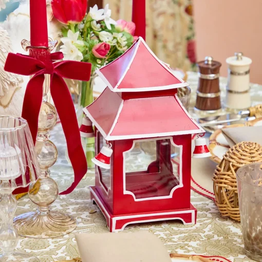 Year-round Decorations | Spring Decorations<Mrs. Alice Berry Red Mini Pagoda Lantern (Pair)