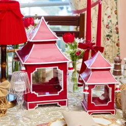 Year-round Decorations | Spring Decorations<Mrs. Alice Berry Red Mini Pagoda Lantern (Pair)