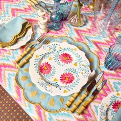Summer Table Linen | Table Linen Sets<Mrs. Alice Bettina Blue & Caramel Placemats & Napkins (Set of 4)