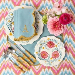 Summer Table Linen | Placemats<Mrs. Alice Bettina Blue & Caramel Placemats (Set of 4)