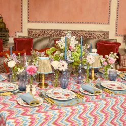 Summer Table Linen | Placemats<Mrs. Alice Bettina Blue & Caramel Placemats (Set of 4)