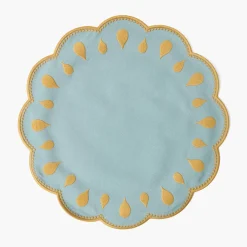 Summer Table Linen | Placemats<Mrs. Alice Bettina Blue & Caramel Placemats (Set of 4)