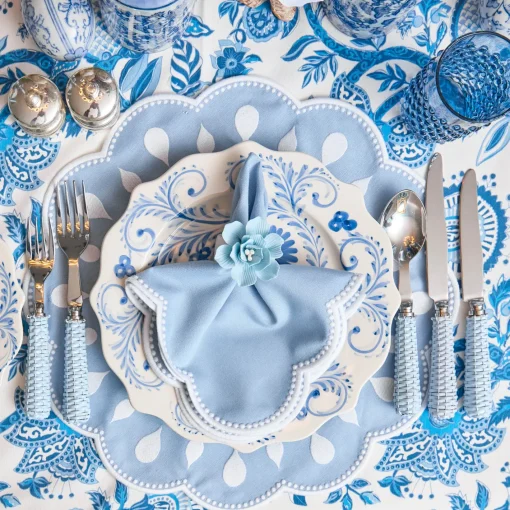 Table Linen Sets | Mrs. Alice Monogram<Mrs. Alice Bettina Blue & White Placemats & Napkins (Set of 4)