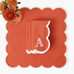 Napkins | Mrs. Alice Monogram<Mrs. Alice Bettina Burnt Orange Napkins (Set of 4)