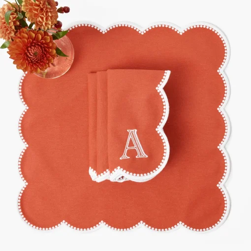 Napkins | Mrs. Alice Monogram<Mrs. Alice Bettina Burnt Orange Napkins (Set of 4)