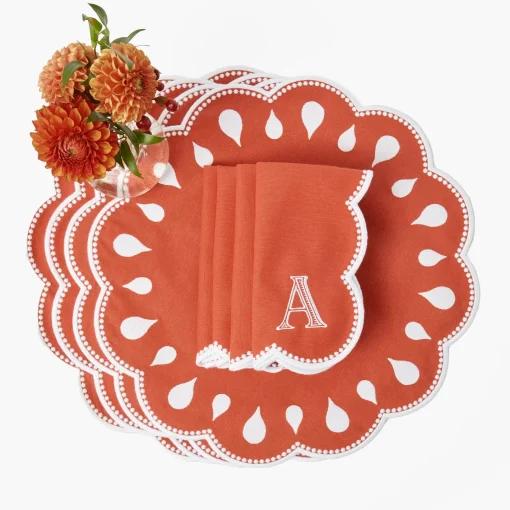Placemats<Mrs. Alice Bettina Burnt Orange Placemats (Set of 4)