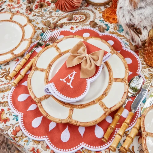 Placemats<Mrs. Alice Bettina Burnt Orange Placemats (Set of 4)
